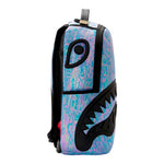 Sprayground Kids Zaino Think On It Unisex Iridescente Azzurro e Viola con Shark Mouth in Rilievo Nero