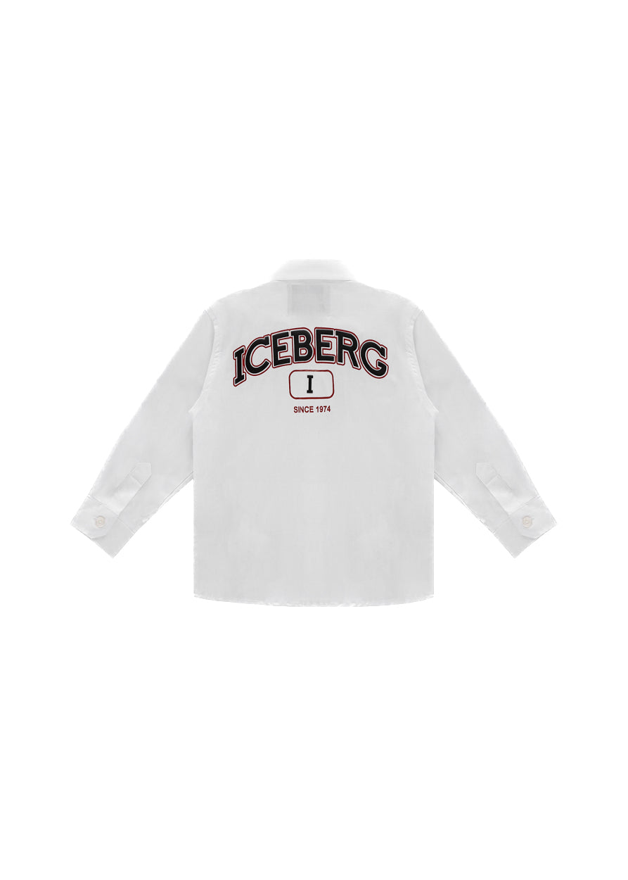 Iceberg Kids Camicia Bianca con Logo per Neonati