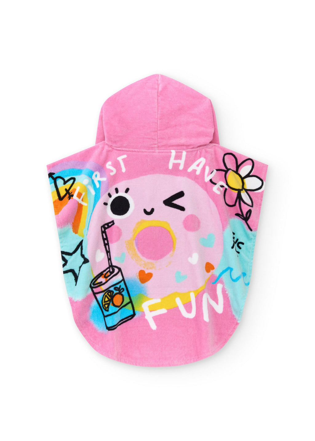 Tuc Tuc Donut Print Beach Towel Pink for Baby Girls