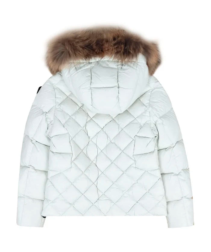 Blauer Kids Giubbino Bianco Blauer Lotus Junior Cappuccio con Pelliccia per Bambine