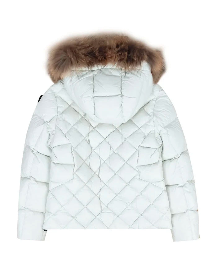 Blauer Kids Giubbino Bianco Blauer Lotus Junior Cappuccio con Pelliccia per Bambine