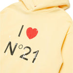 N°21 Kids Felpa Gialla con Cappuccio con Stampa per Bambine (dettaglio)