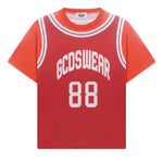 Gcds Kids T-Shirt Rosso e Arancione con Logo per Bambini