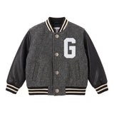 Gcds Kids Bomber Nero con Lettera per Neonati