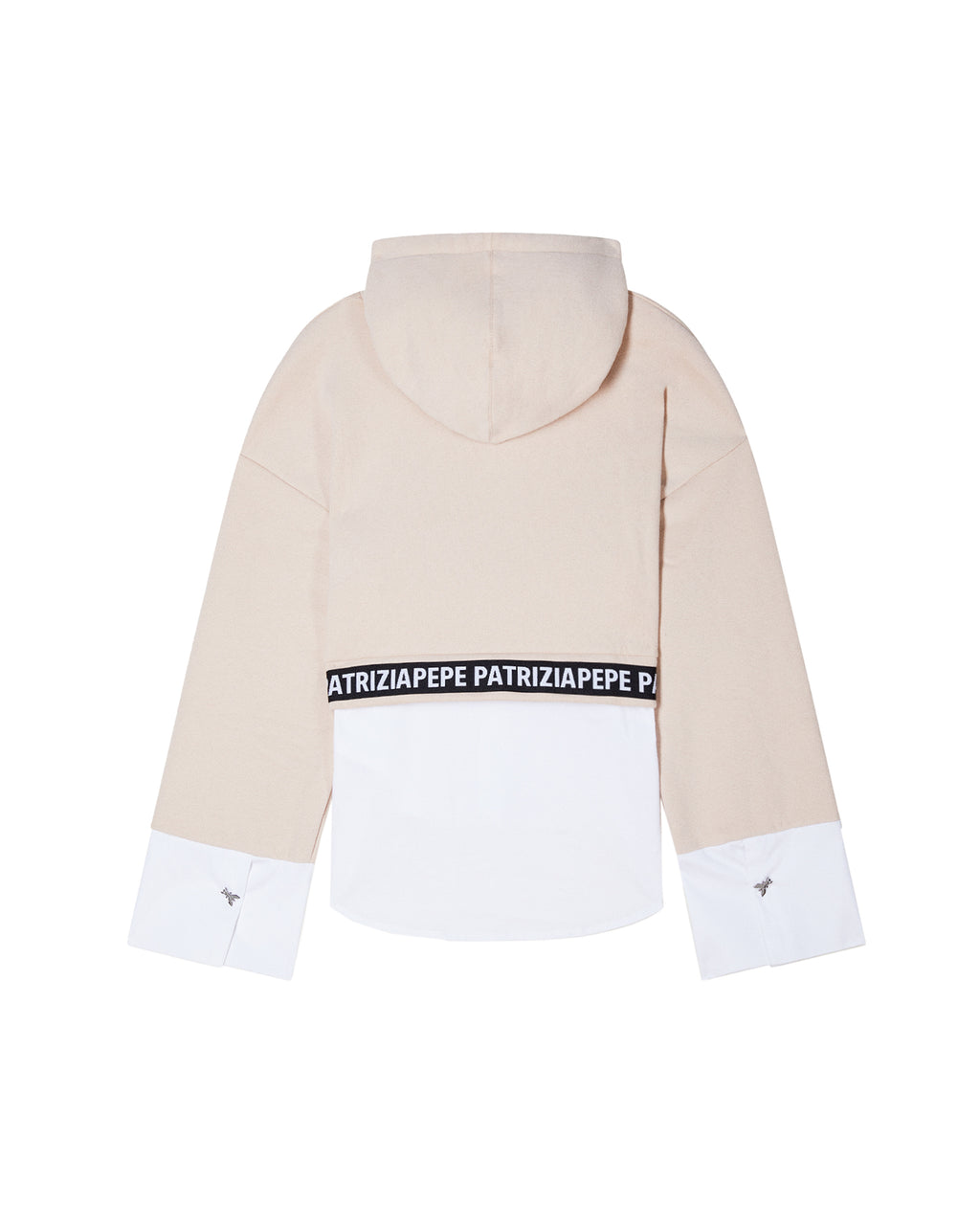 Patrizia Pepe Kids Felpa Beige con Cappuccio per Bambine