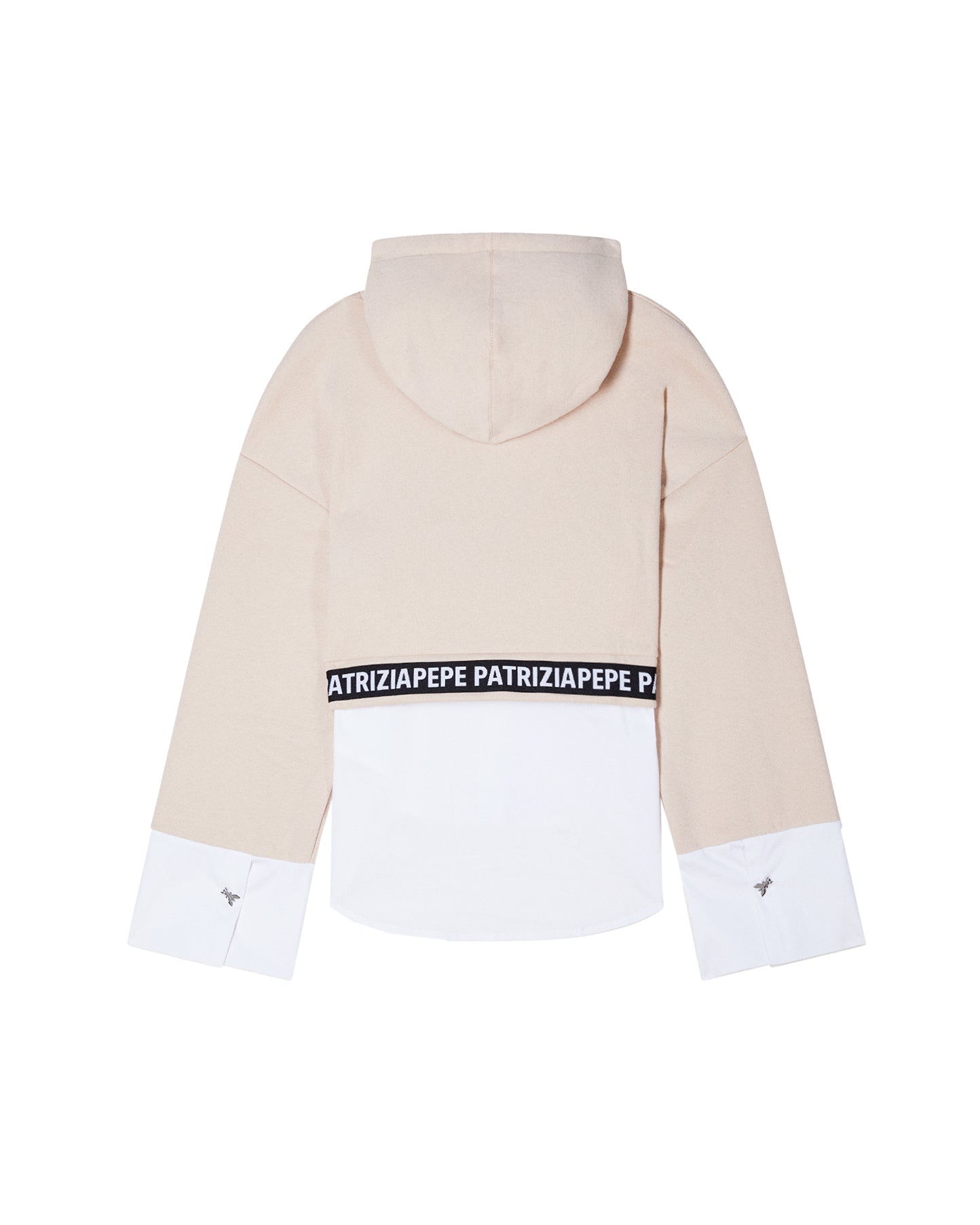 Patrizia Pepe Kids Felpa Beige con Cappuccio per Bambine