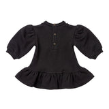 Elisabetta Franchi La Mia Bambina Abito Nero con Ricamo Logo per Neonate