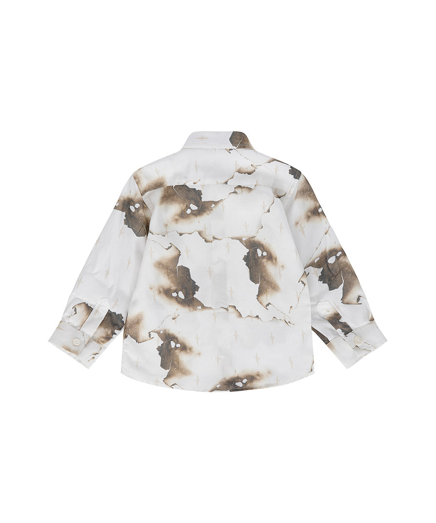 Cesare Paciotti Camicia Bianca Fantasia Burned per Neonati