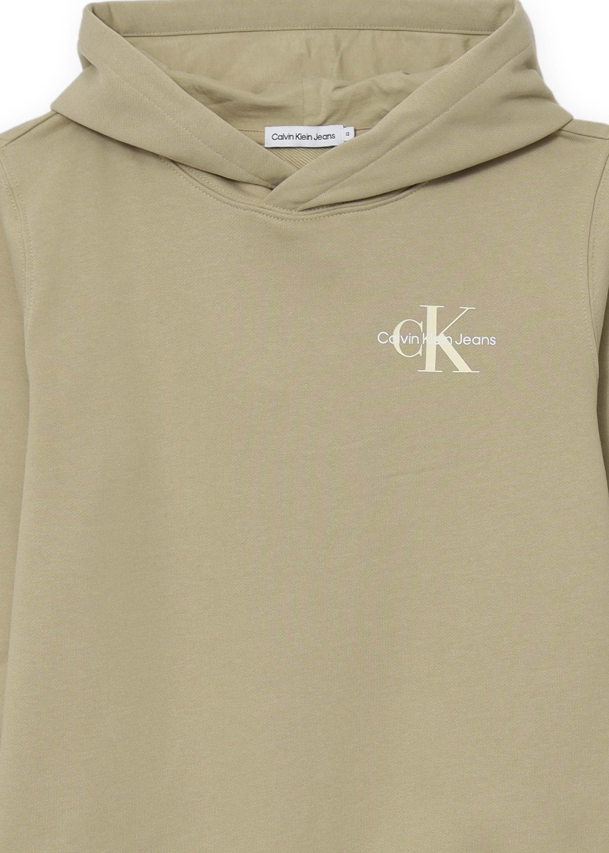 Calvin Klein Kids Felpa Beige con Cappuccio per Bambini (dettaglio)