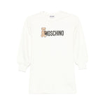 Moschino Kids Abito Panna con Logo per Bambine
