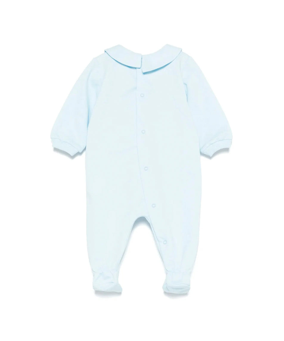 Moschino Kids Tutina Celeste con Stampa Toy per Neonati