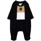 BOSS Kids Set Nascita 3 Pezzi Nero con Tutina, Cappellino e Bavaglino con Logo per Neonati