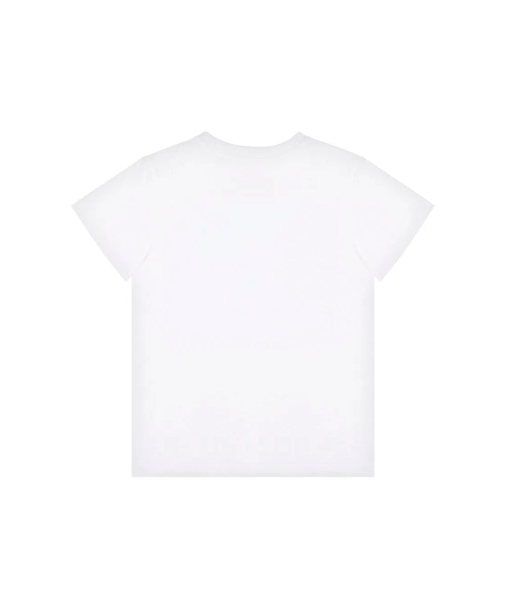 Moschino Kids T-Shirt Bianca con Stampa per Bambine
