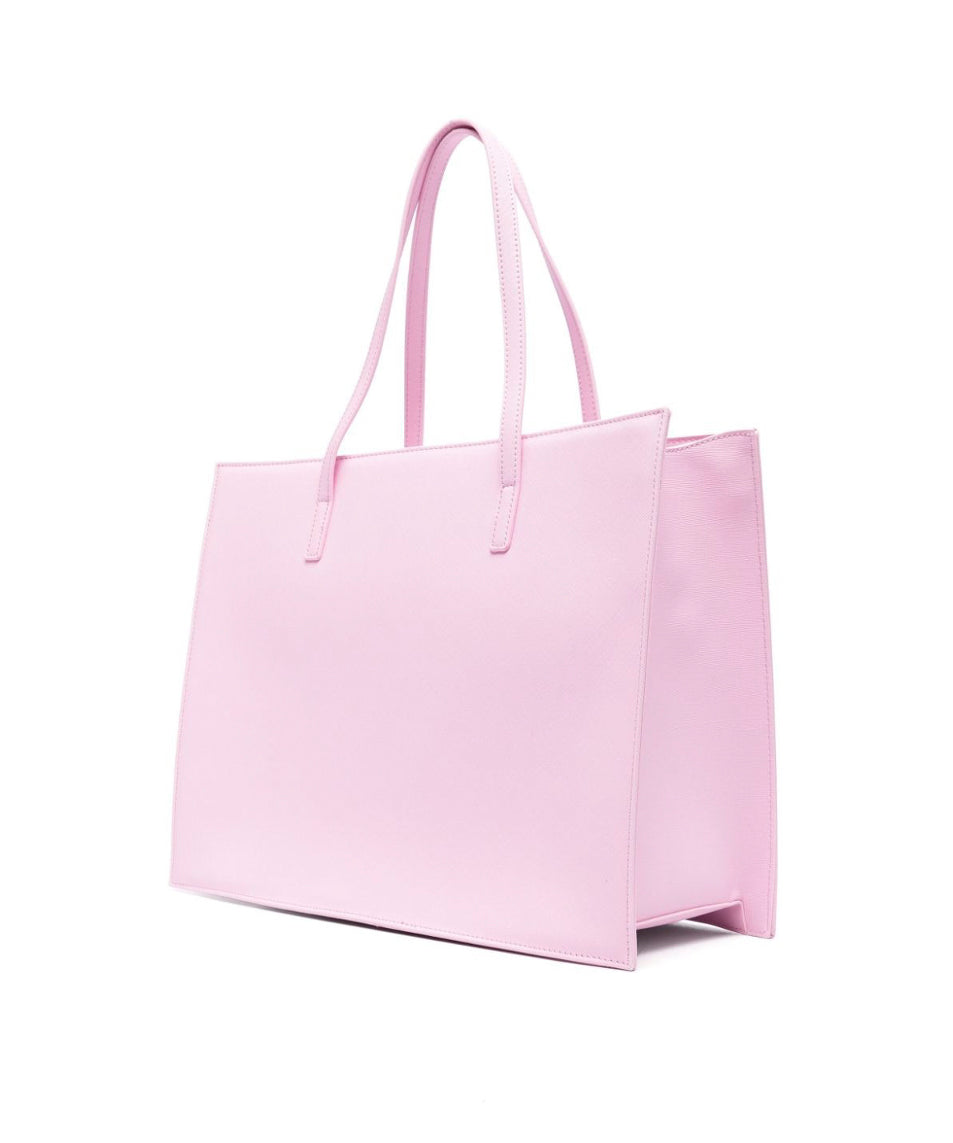 MSGM Kids Borsa Tote Rosa con Stampa per Bambine (
retro)