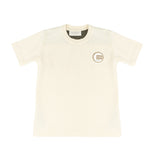 Yes London Kids T-Shirt Beige e Verde con Logo per Bambini