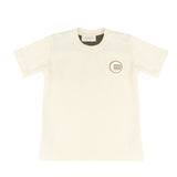 Yes London Kids T-Shirt Beige e Verde con Logo per Bambini