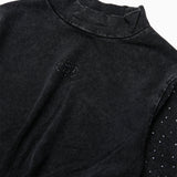 Diesel Kids T-Shirt Nero con Logo e Strass per Bambine