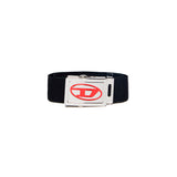 Diesel Kids Cintura in Nastro Nera con Placca Logo per Neonati 1