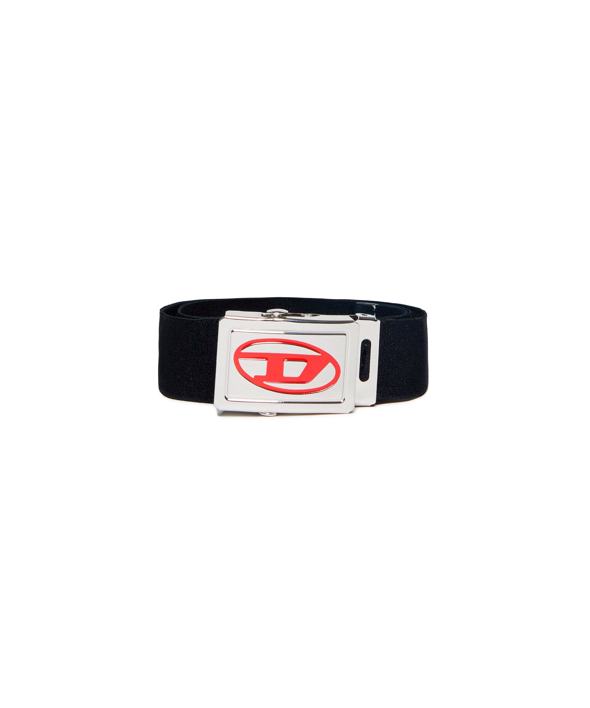 Diesel Kids Cintura in Nastro Nera con Placca Logo per Neonati 1