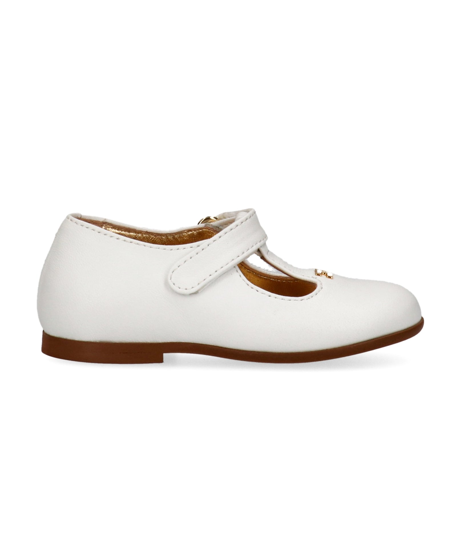 Elisabetta Franchi La Mia Bambina Ballerina Bianco/Oro con Logo per Neonate