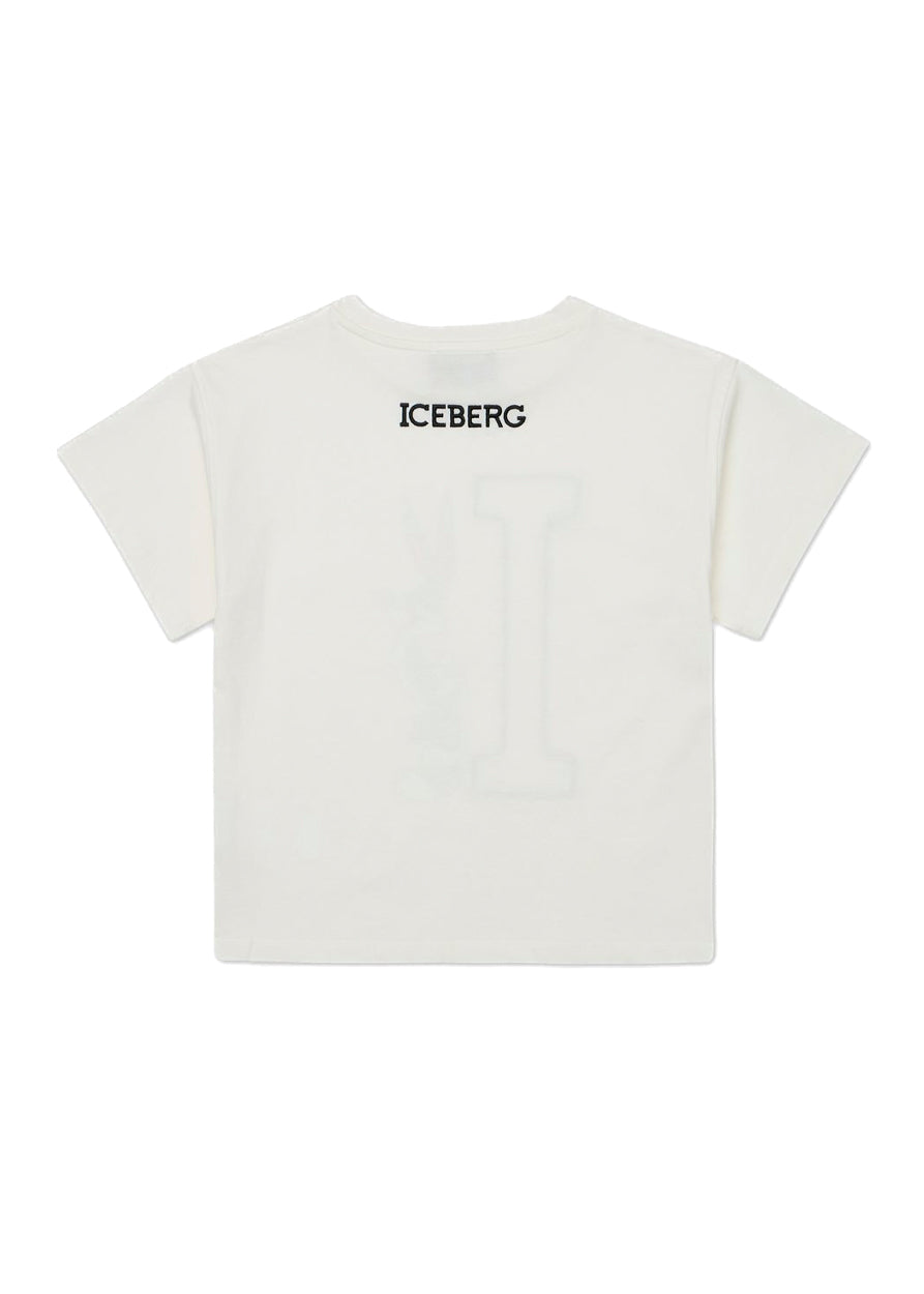 Iceberg Kids T-shirt Bianca Crop con Bugs Bunny per Bambine (retro)