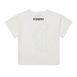 Iceberg Kids T-shirt Bianca Crop con Bugs Bunny per Bambine (retro)