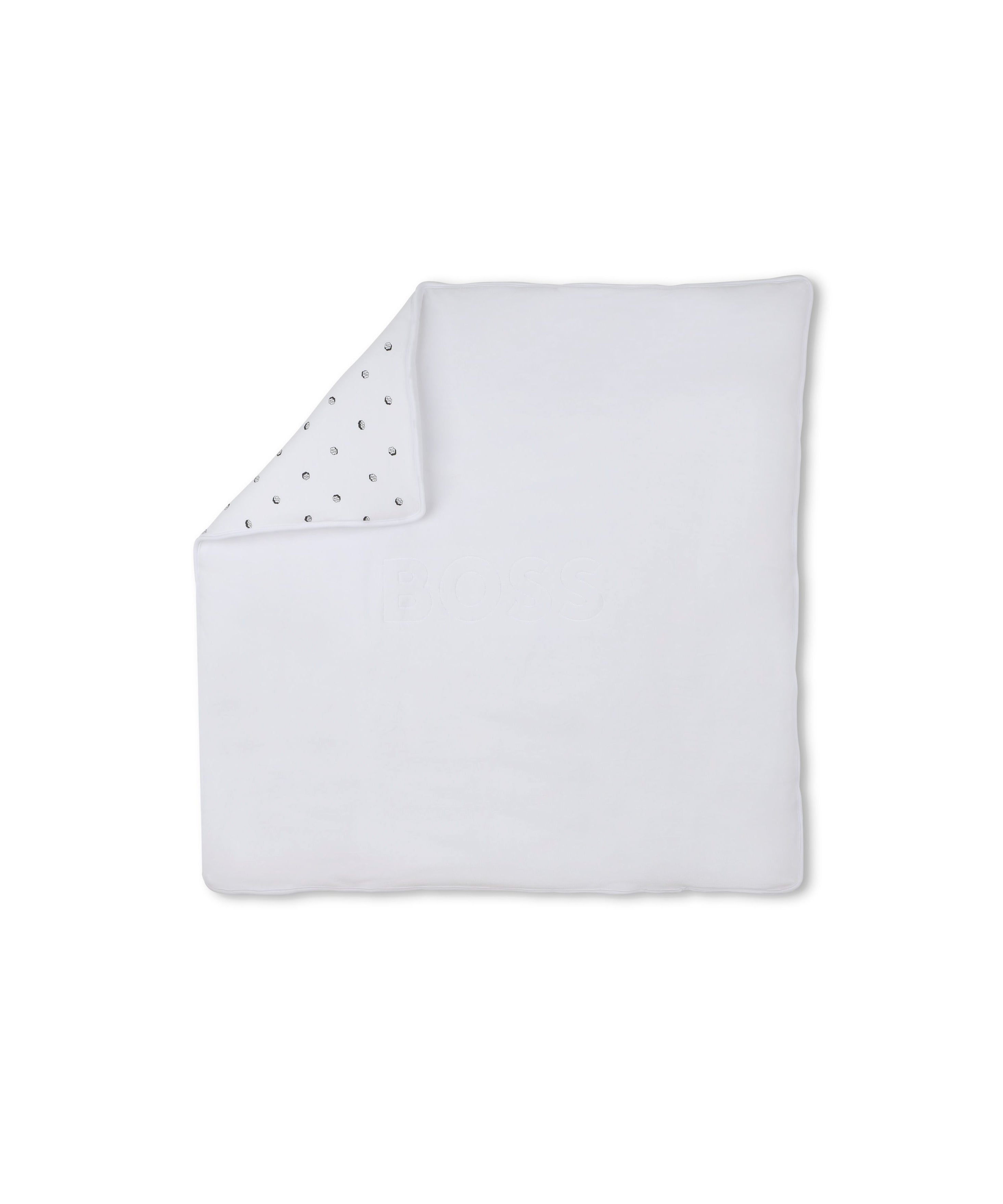 Boss Kids Coperta Bianca con Grafica a Pois per Neonati