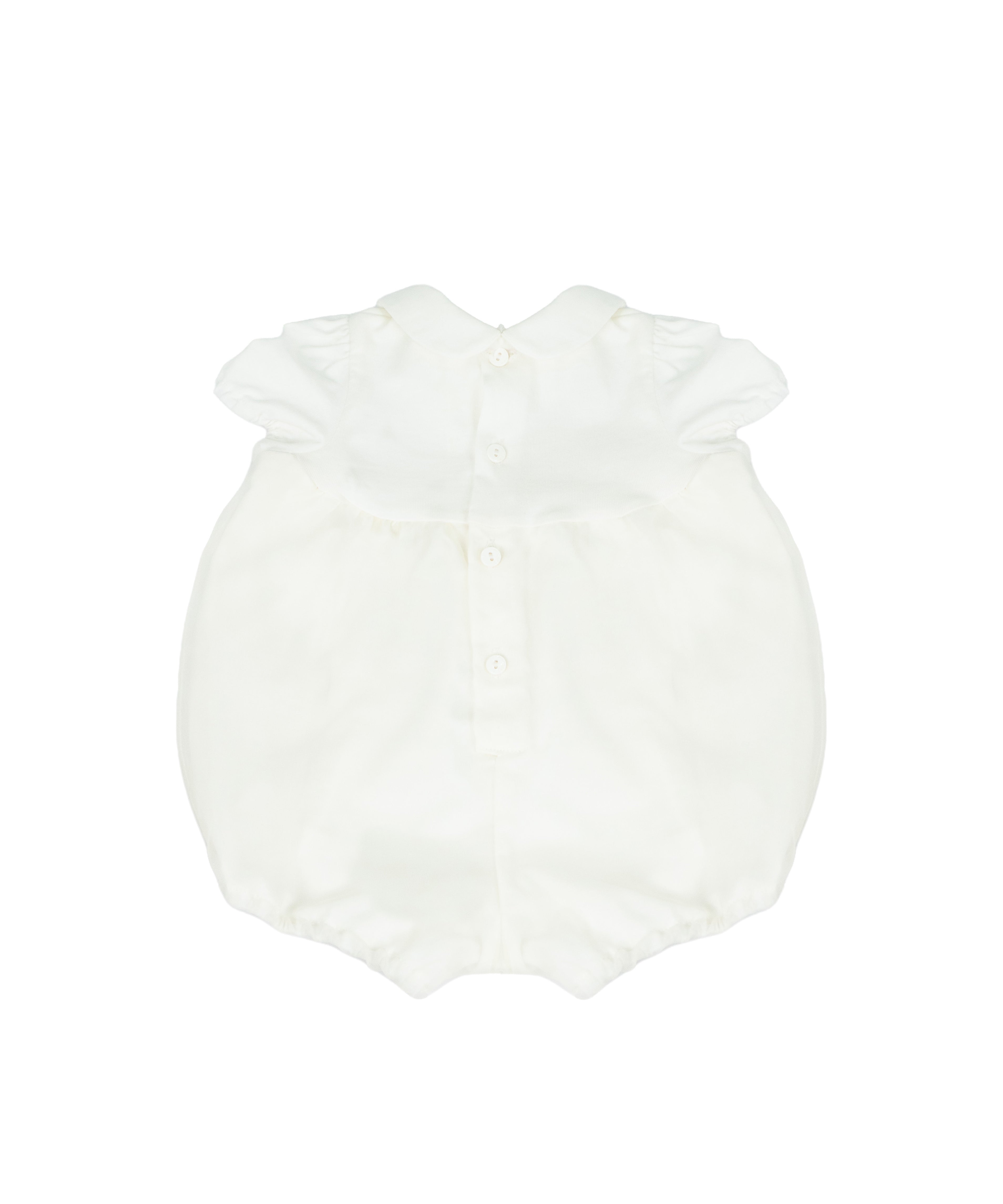 Blumarine Kids Pagliaccetto Avorio con Ricamo Logo per Neonate