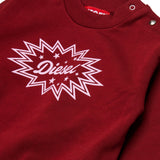 Diesel Kids Felpa Bordeaux con Stampa per Neonate