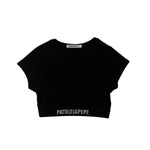 Patrizia Pepe T-Shirt Crop Nera per Bambine