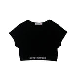 Patrizia Pepe T-Shirt Crop Nera per Bambine
