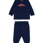 Dquared2 Kids Completo Blu con Stampa Logo a Contrasto rossa per Neonati