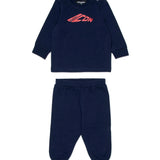 Dquared2 Kids Completo Blu con Stampa Logo a Contrasto rossa per Neonati