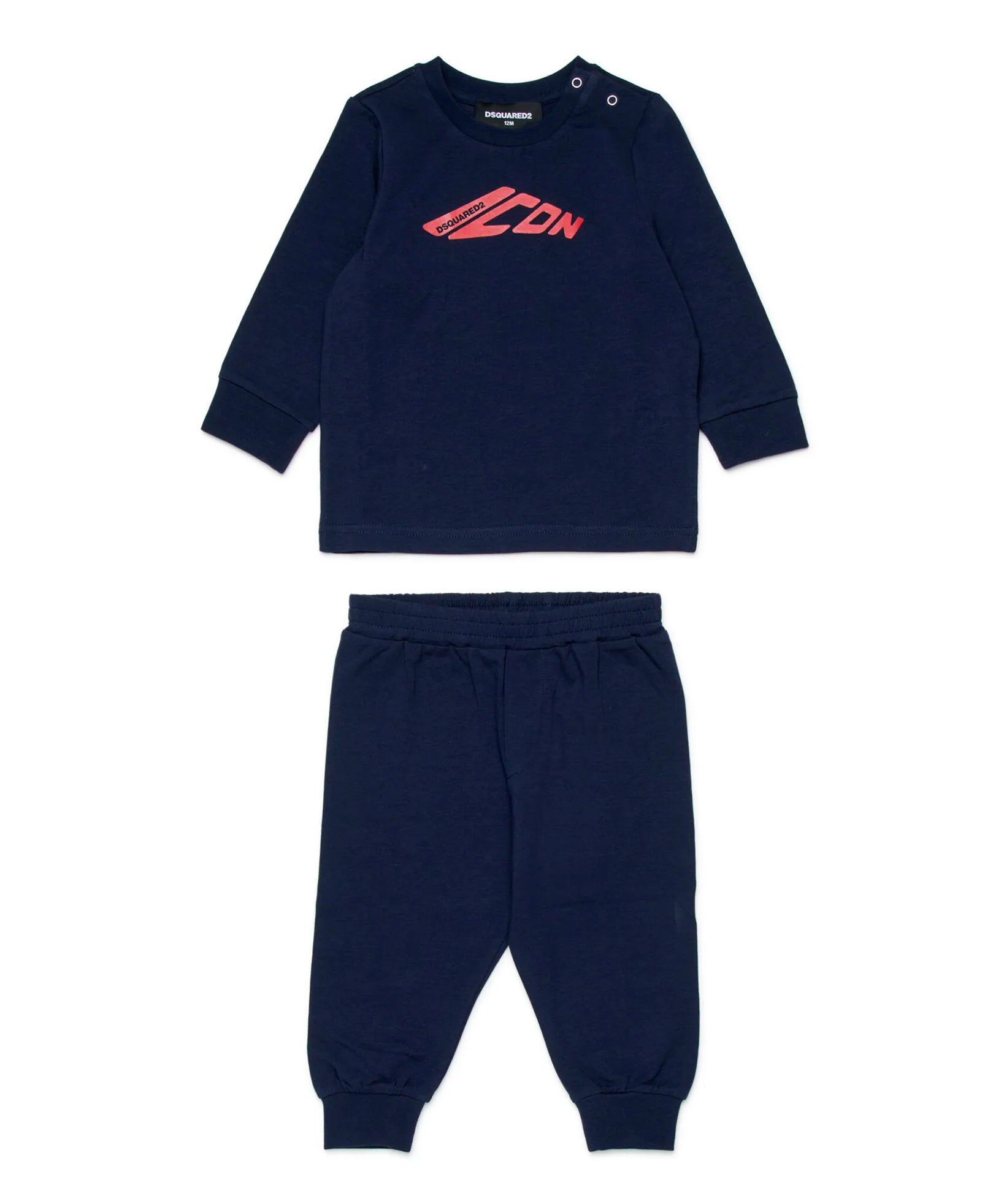 Dquared2 Kids Completo Blu con Stampa Logo a Contrasto rossa per Neonati