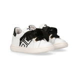 Elisabetta Franchi La Mia Bambina Sneakers Avorio/Nero con Strass per Neonate