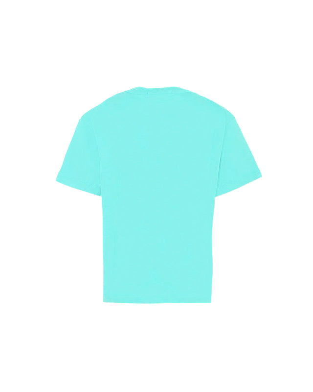 MSGM Kids T-shirt Turchese con Logo per Bambini