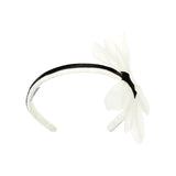 Deolinda Kids Frontino Panna e Nero con Fiore per Neonate
