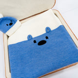 Le Coconne Coperta Bianca/Azzurra per Neonati