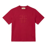 Elisabetta Franchi La Mia Bambina T-Shirt Rosso con Logo per Bambine
