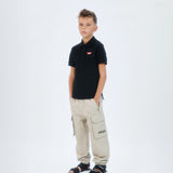 Dsquared2 Kids Polo Shirt Nera Regular Fit con Logo per Bambini