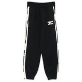 Elisabetta Franchi La Mia Bambina Pantaloni Joggers Neri con Banda Logo per Bambine