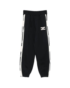 Elisabetta Franchi La Mia Bambina Pantaloni Joggers Neri con Banda Logo per Bambine