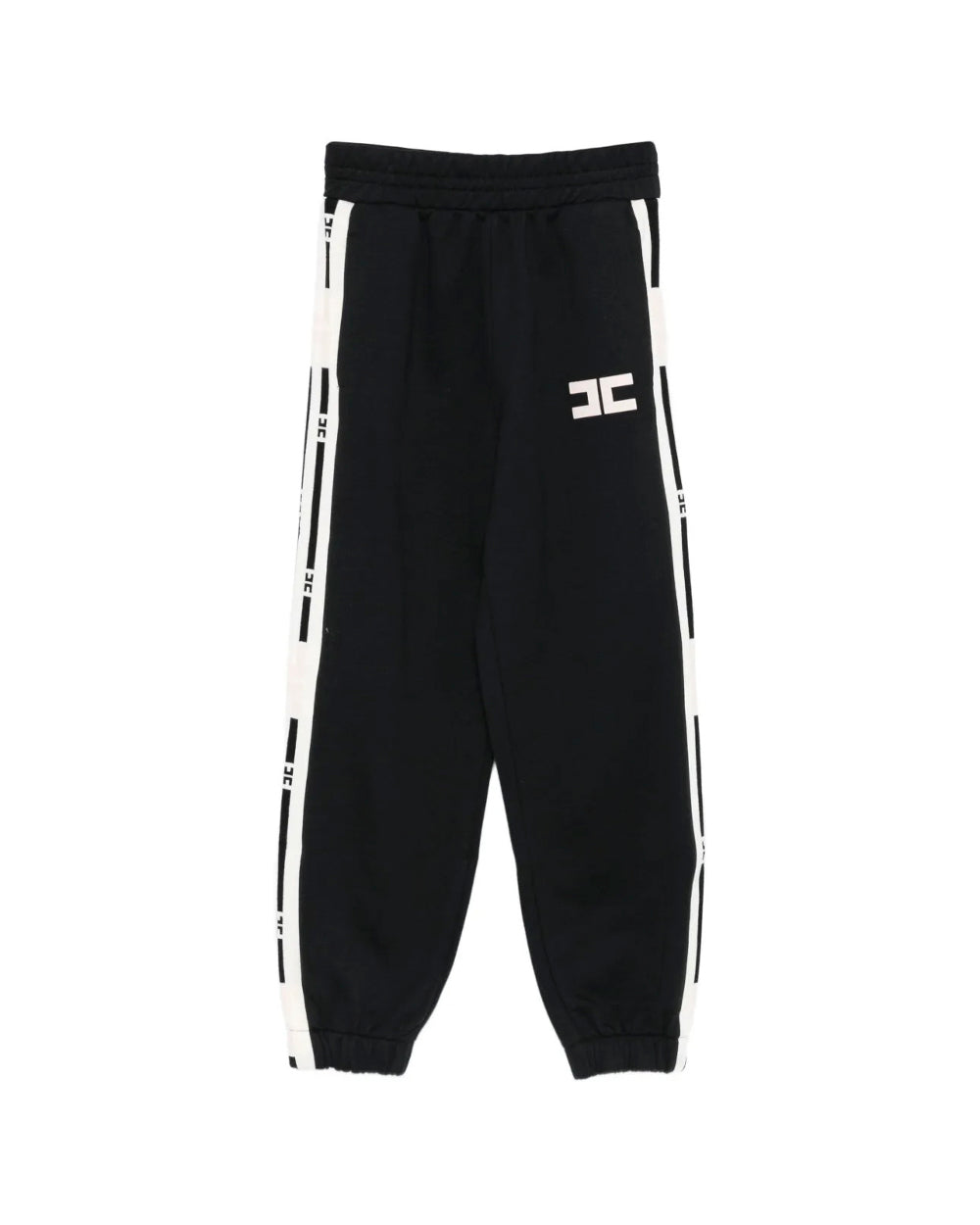 Elisabetta Franchi La Mia Bambina Pantaloni Joggers Neri con Banda Logo per Bambine