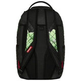 Sprayground Kids QUILTED SHARK DIPINTO A MANO Zaino Nero Trapuntato con Stampa Banconote e Diamanti
