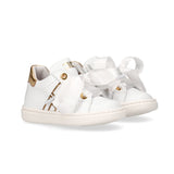 Elisabetta Franchi La Mia Bambina Sneakers Avorio/Oro con Strass per Neonate