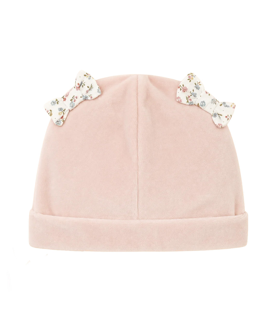 Deolinda Kids Cappellino Rosa Cipria con Fiocchi Fantasia per Neonate