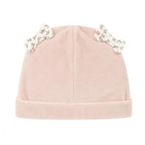 Deolinda Kids Cappellino Rosa Cipria con Fiocchi Fantasia per Neonate