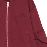 MSGM Kids Felpa con Zip Borgogna per Bambine