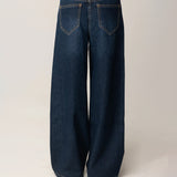 Elisabetta Franchi La Mia Bambina Jeans Wide Leg Denim Scuro per Bambine