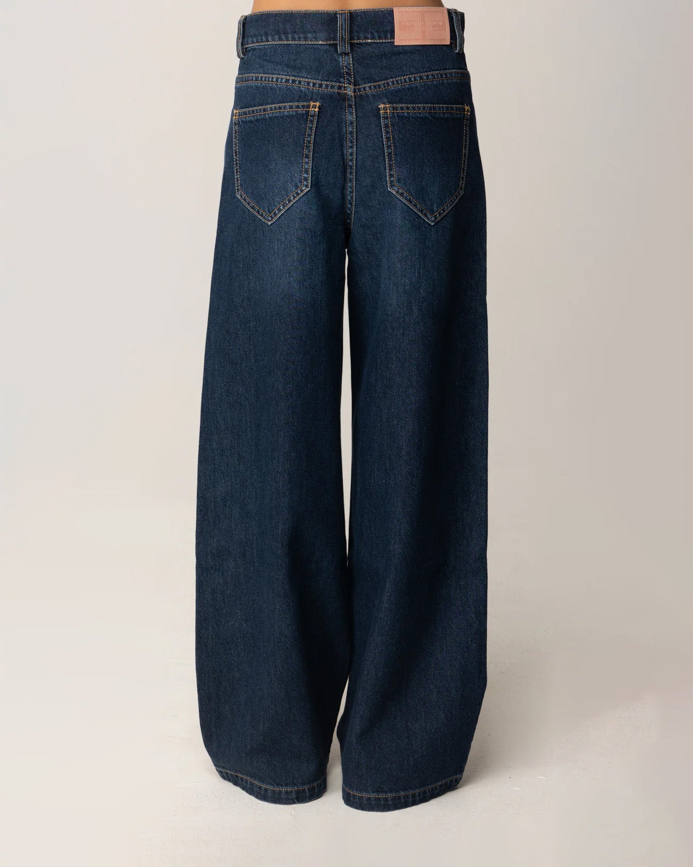 Elisabetta Franchi La Mia Bambina Jeans Wide Leg Denim Scuro per Bambine